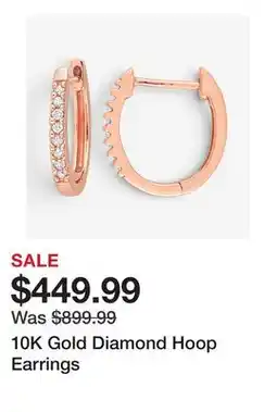 TSC Stores 10K Gold Diamond Hoop Earrings offer