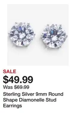 TSC Stores Sterling Silver 9mm Round Shape Diamonelle Stud Earrings offer