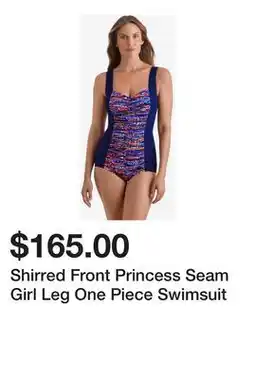 TSC Stores Shirred Front Princess Seam Girl Leg One Piece Swimsuit offer