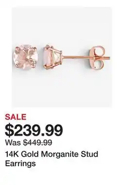 TSC Stores 14K Gold Morganite Stud Earrings offer