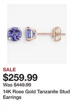 TSC Stores 14K Rose Gold Tanzanite Stud Earrings offer