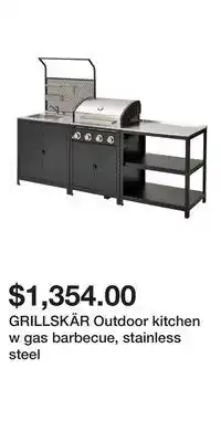 IKEA GRILLSKÄR Outdoor kitchen w gas barbecue, stainless steel offer