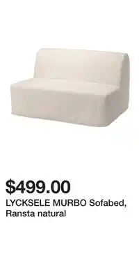 IKEA LYCKSELE MURBO Sofabed, Ransta natural offer