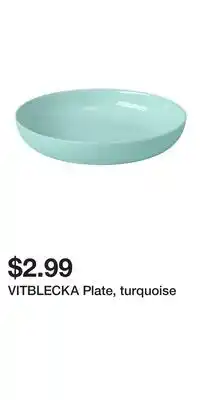 IKEA VITBLECKA Plate, turquoise offer
