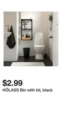 IKEA HÖLASS Bin with lid, black offer