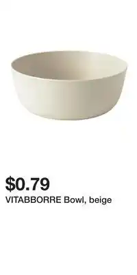 IKEA VITABBORRE Bowl, beige offer