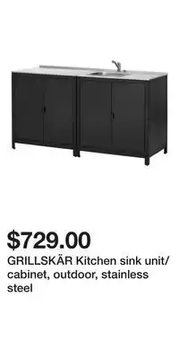 IKEA GRILLSKÄR Kitchen sink unit/cabinet, outdoor, stainless steel offer
