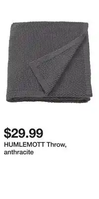 IKEA HUMLEMOTT Throw, anthracite offer