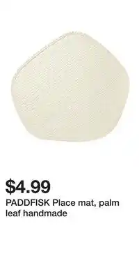 IKEA PADDFISK Place mat, palm leaf handmade offer