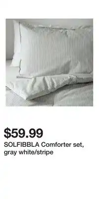 IKEA SOLFIBBLA Comforter set, gray white/stripe offer