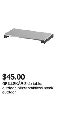 IKEA GRILLSKÄR Side table, outdoor, black stainless steel/outdoor offer
