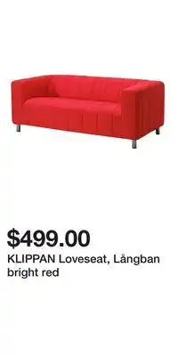 IKEA KLIPPAN Loveseat, Långban bright red offer
