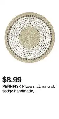 IKEA PENNFISK Place mat, natural/sedge handmade offer