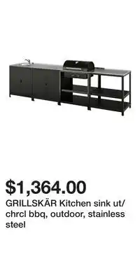 IKEA GRILLSKÄR Kitchen sink ut/chrcl bbq, outdoor, stainless steel offer