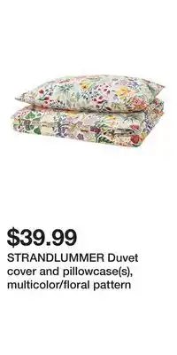 IKEA STRANDLUMMER Duvet cover and pillowcase(s), multicolor/floral pattern offer