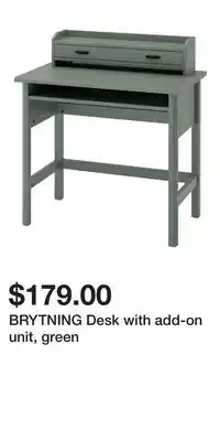 IKEA BRYTNING Desk with add-on unit, green offer