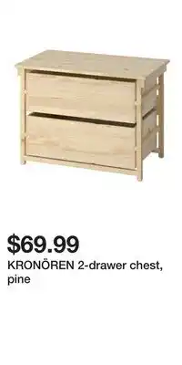 IKEA KRONÖREN 2-drawer chest, pine offer