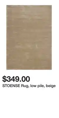 IKEA STOENSE Rug, low pile, beige offer