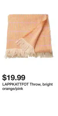 IKEA LAPPKATTFOT Throw, bright orange/pink offer