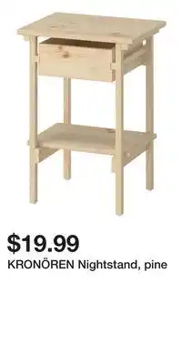 IKEA KRONÖREN Nightstand, pine offer