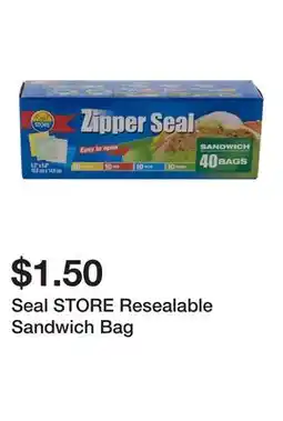 Dollarama Seal STORE Resealable Sandwich Bag offer