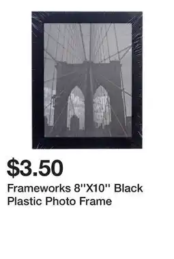 Dollarama Frameworks 8''X10'' Black Plastic Photo Frame offer
