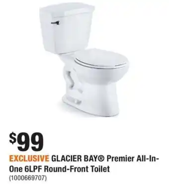 Home Depot Glacier bay premier all-in- one 6lpf round-front toilet offer
