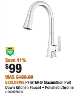 Home Depot Pfister Maximillion Pull Down Kitchen Faucet offer