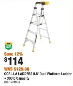 Home Depot Gorilla Ladders 5.5' Dual Platform Ladder offer