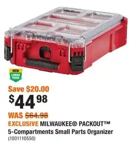 Home Depot Milwaukee packout 5-compartments small parts organizer offer