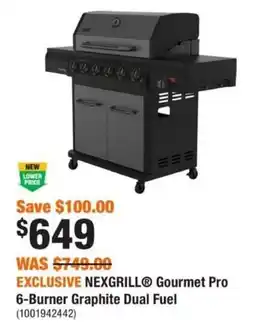 Home Depot Nexgrill Gourmet Pro 6-Burner Graphite Dual Fuel offer