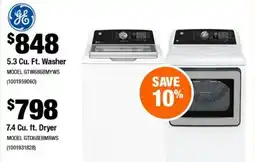 Home Depot General Electric 7.4 cu. ft. Dryer offer