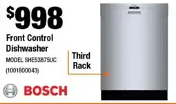 Home Depot Bosch Front Control Dishwasher offer