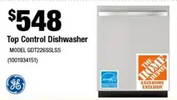 Home Depot General Electric Top Control Dishwasher offer