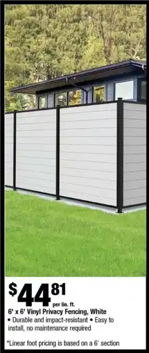 Home Depot Vinyl Privacy Fencing White offer