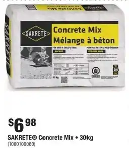 Home Depot Sakrete Concrete Mix offer