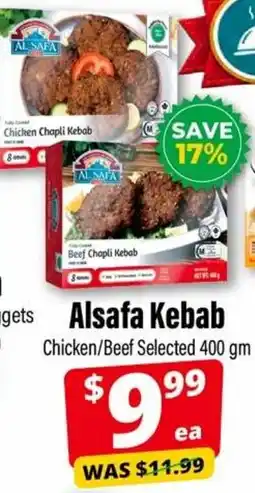 Iqbal Foods Alsafa Kebab Chicken/ Beef offer