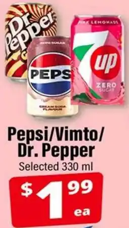 Iqbal Foods Pepsi/ Vimto/ Dr. Pepper offer