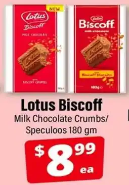 Iqbal Foods Lotus Biscoff Milk Chocolate Crumbs/ Speculoos offer