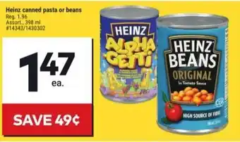 Giant Tiger Heinz canned pasta or beans offer