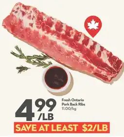 Longo's Fresh Ontario Pork Back Ribs offer