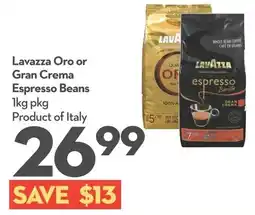 Longo's Lavazza Oro or Gran Crema Espresso Beans offer