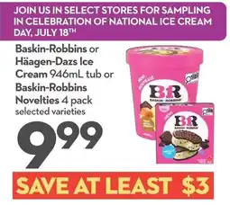 Longo's Baskin-Robbins or Häagen-Dazs Ice Cream tub or Baskin-Robbins Novelties offer