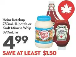 Longo's Heinz Ketchup bottle or Kraft Miracle Whip jar offer