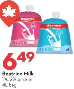 Longo's Beatrice Milk offer