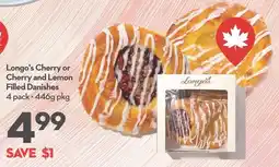Longo's Longo's Cherry or Cherry and Lemon Filled Danishes offer
