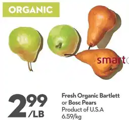 Longo's Fresh Organic Bartlett or Bosc Pears offer