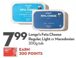 Longo's Longo's Feta Cheese Regular, Light or Macedonian offer
