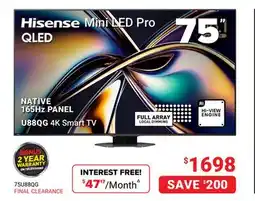 Visions Electronics Hisense Mini LED Pro QLED 4K Smart TV offer