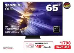 Visions Electronics SAMSUNG OLED 65 NATIVE 120Hz PANEL S90F 4K Smart TV offer